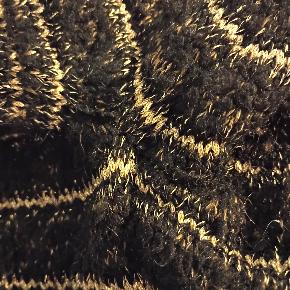 Women's 2019 CHANEL Black and Gold Egyptian Line Patterned Sweater - Picture 10 of 16